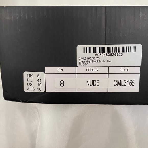 Prettylittlething PLT Early 2000's Block High Heel Clear Mules US 10 - Picture 7 of 7